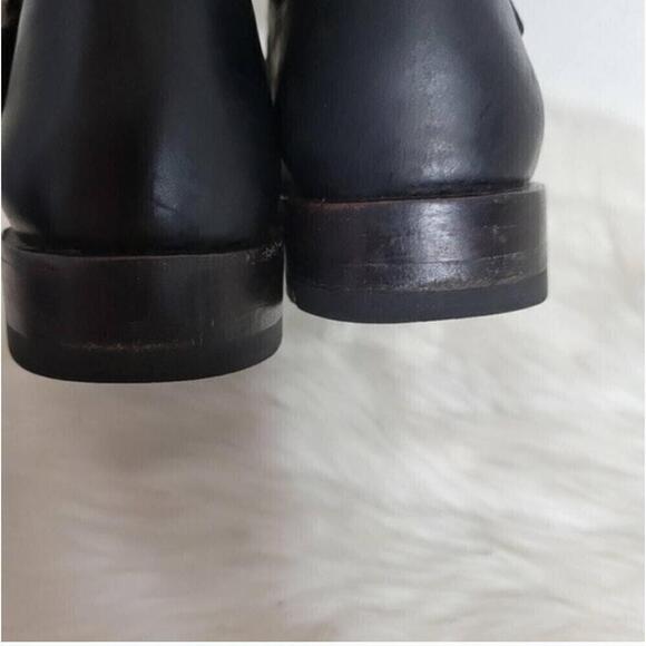 Frye Natalie Classic Short Engineer Leather Moto Boots Black 8.5 - Picture 9 of 13